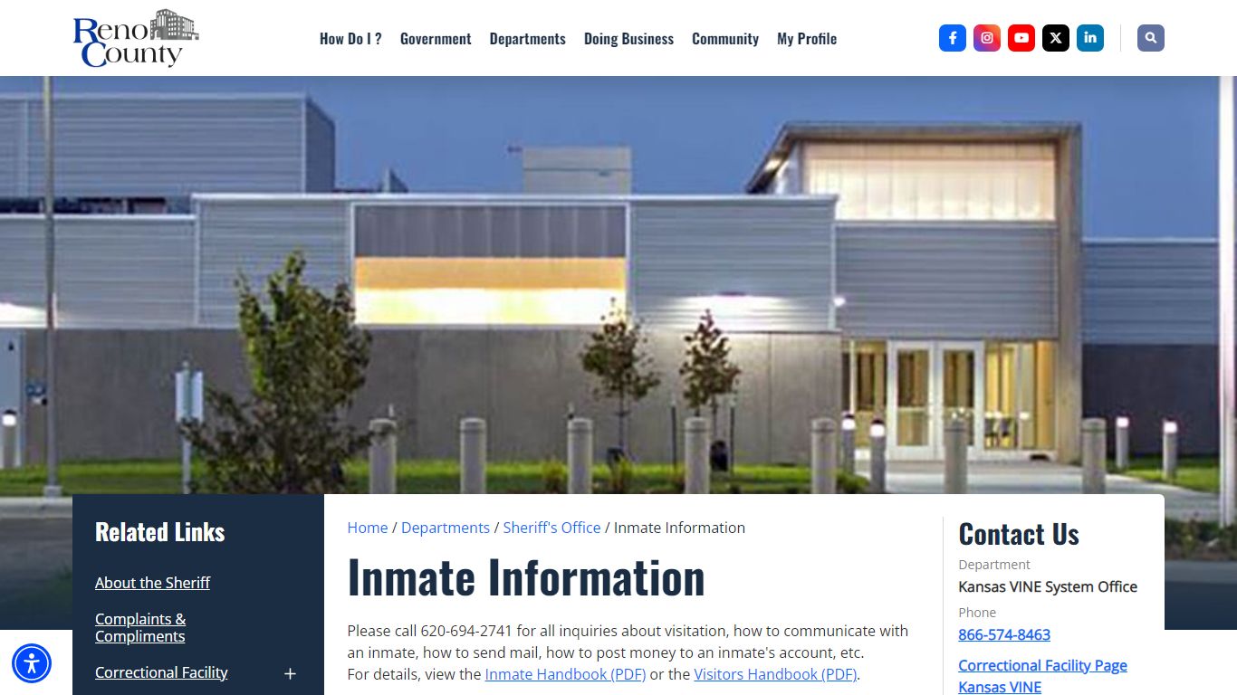 Inmate Information | Reno County, KS - Official Website